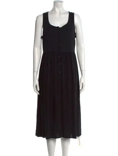Pre-owned Frye Scoop Neck Knee-length Dress In Black