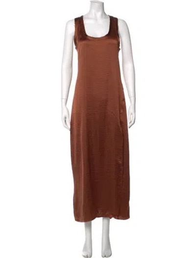 Pre-owned Frye Scoop Neck Long Dress In Brown