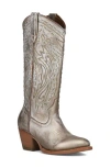 Frye Shelby Studded Western Boot In Gold