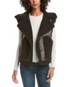 Frye Sherpa Faux Shearling Vest In Brown