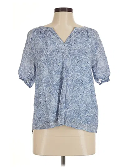 Pre-owned Frye Short Sleeve Blouse In Blue