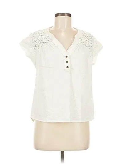 Pre-owned Frye Short Sleeve Blouse In White
