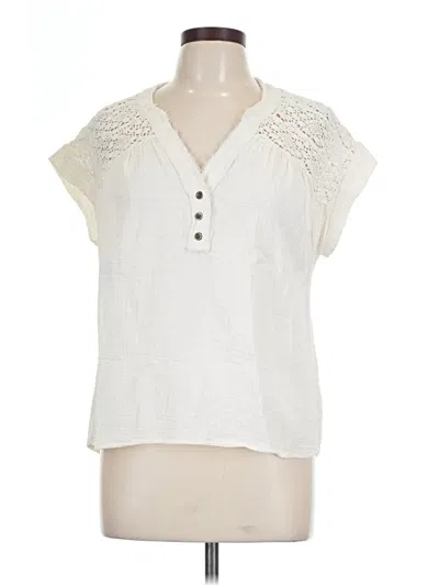 Pre-owned Frye Short Sleeve Henley Shirt In White