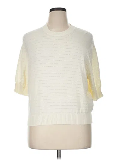 Pre-owned Frye Short Sleeve Turtleneck In Ivory