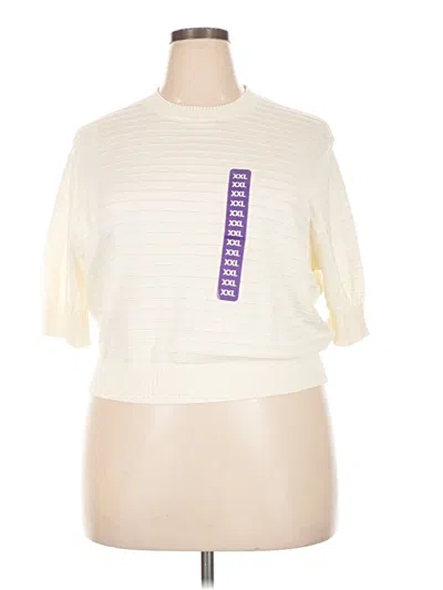 Pre-owned Frye Short Sleeve Turtleneck In Ivory