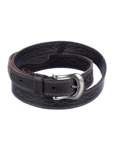 Pre-owned Frye Skinny Leather Buckle In Brown
