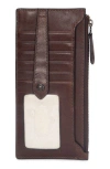 Frye Slim Leather Snap Card Wallet In Brown