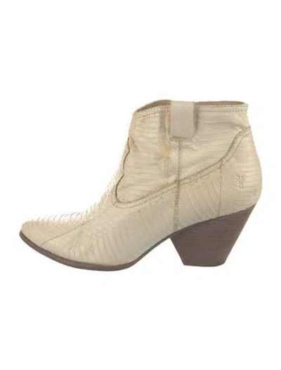 Pre-owned Frye Snakeskin Boots In Neutral