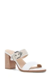 Frye Stella Buckle Sandal In White/ivory