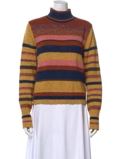 Pre-owned Frye Striped Turtleneck Sweater In Multi