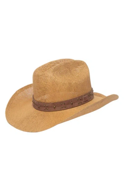 Frye Studded Band Cowboy Hat In Toast