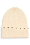 Frye Studded Cuffed Beanie In Neutral