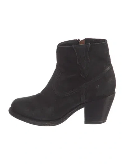 Pre-owned Frye Suede Boots In Black