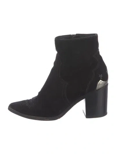 Pre-owned Frye Suede Boots In Black