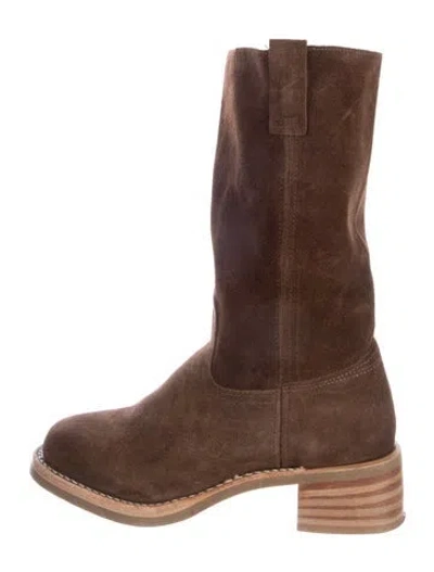 Pre-owned Frye Suede Boots In Brown