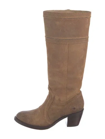 Pre-owned Frye Suede Boots In Brown/neutrals