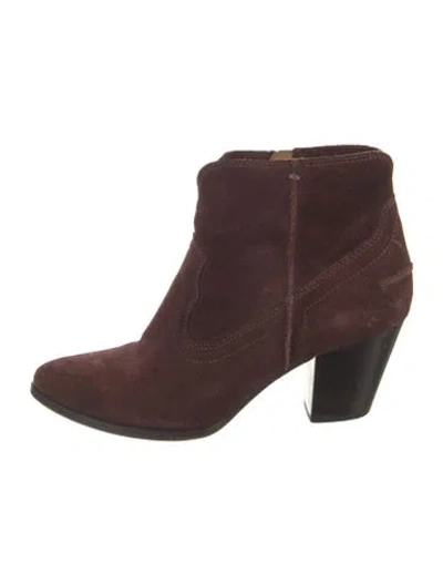 Pre-owned Frye Suede Boots In Burgundy