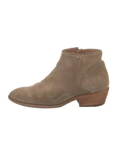Pre-owned Frye Suede Boots In Neutral