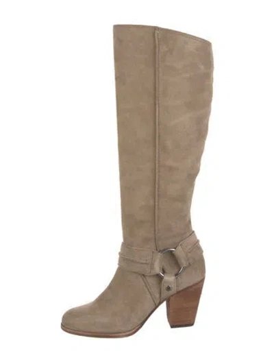 Pre-owned Frye Suede Boots In Neutral