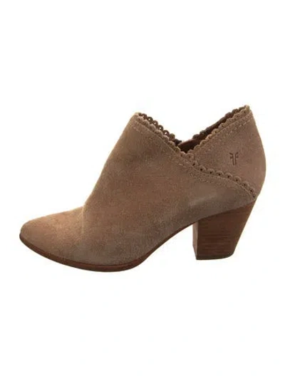 Pre-owned Frye Suede Boots In Neutral