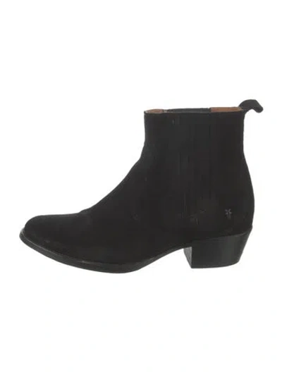 Pre-owned Frye Suede Chelsea Boots In Black