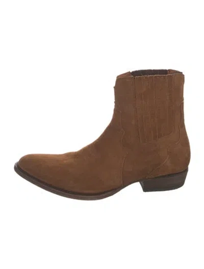 Pre-owned Frye Suede Chelsea Boots In Brown
