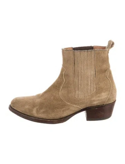 Pre-owned Frye Suede Chelsea Boots In Green