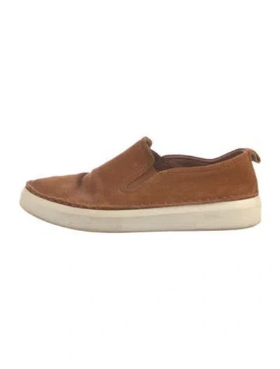 Pre-owned Frye Suede Colorblock Pattern Sneakers In Brown