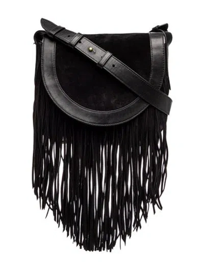 Pre-owned Frye Suede Crossbody Bag In Black