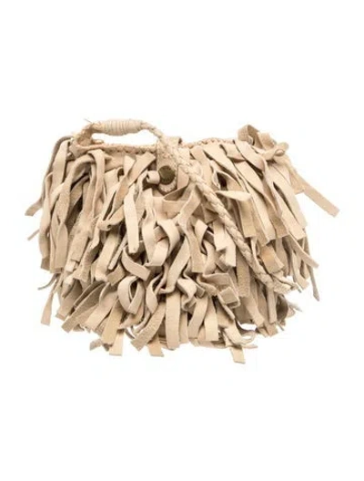 Pre-owned Frye Suede Evening Bag In Neutral