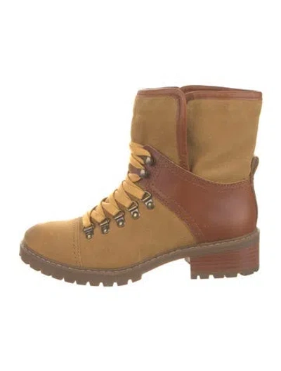 Pre-owned Frye Suede Hiking Boots In Neutrals