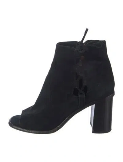Pre-owned Frye Suede Lace-up Boots In Black