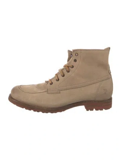 Pre-owned Frye Suede Lace-up Boots In Brown