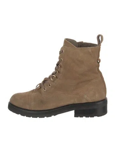 Pre-owned Frye Suede Lace-up Boots In Brown