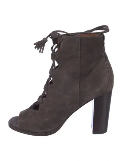 Pre-owned Frye Suede Lace-up Boots In Green