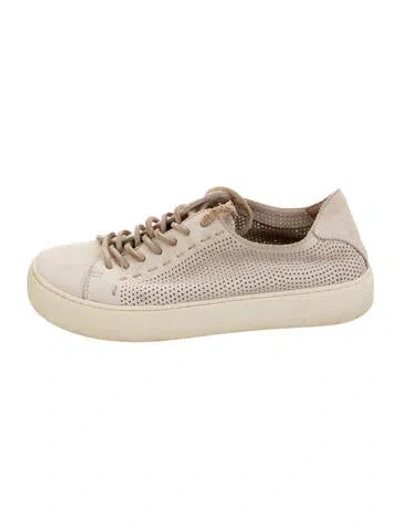 Pre-owned Frye Suede Lasercut Accents Sneakers In Neutrals