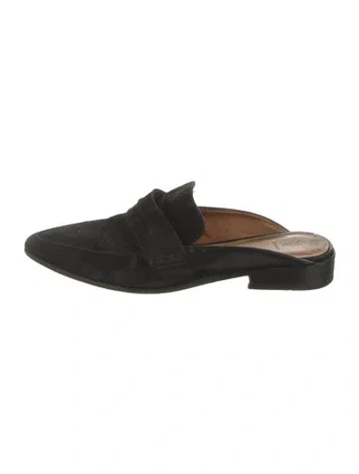 Pre-owned Frye Suede Mules In Black