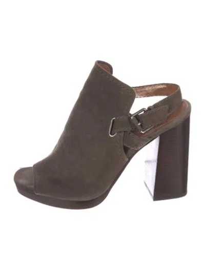 Pre-owned Frye Suede Mules In Brown