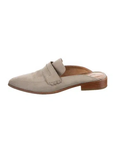 Pre-owned Frye Suede Mules In Grey