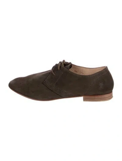 Pre-owned Frye Suede Oxfords In Brown