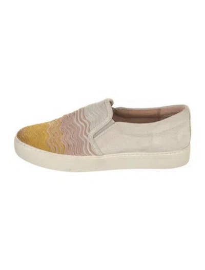 Pre-owned Frye Suede Patterned Flats In Neutrals