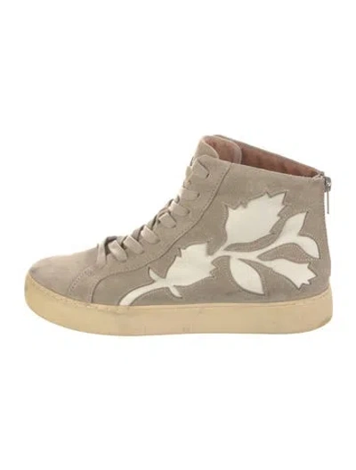 Pre-owned Frye Suede Printed Sneakers In Neutral