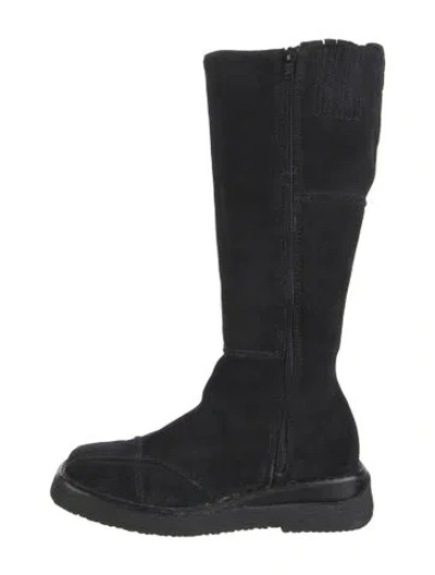 Pre-owned Frye Suede Riding Boots In Black