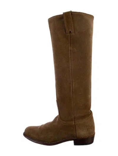 Pre-owned Frye Suede Riding Boots In Brown
