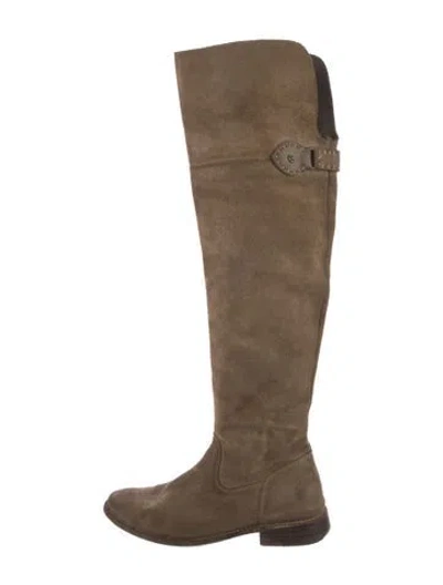 Pre-owned Frye Suede Riding Boots In Brown