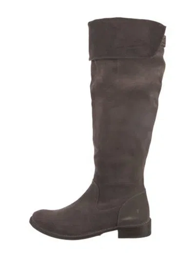 Pre-owned Frye Suede Riding Boots In Brown