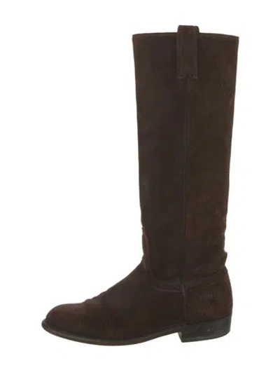 Pre-owned Frye Suede Riding Boots In Brown