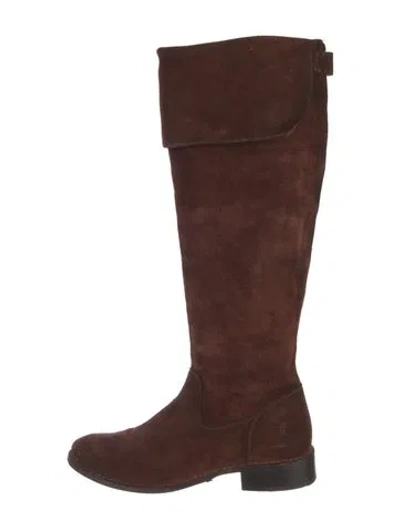Pre-owned Frye Suede Riding Boots In Brown