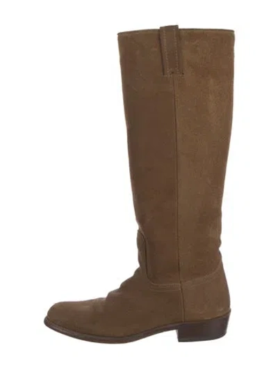 Pre-owned Frye Suede Riding Boots In Brown