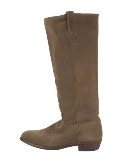 Pre-owned Frye Suede Riding Boots In Brown